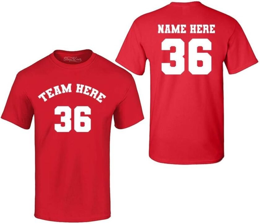 Custom Sports Team Jersey Your Name and Number T-Shirt