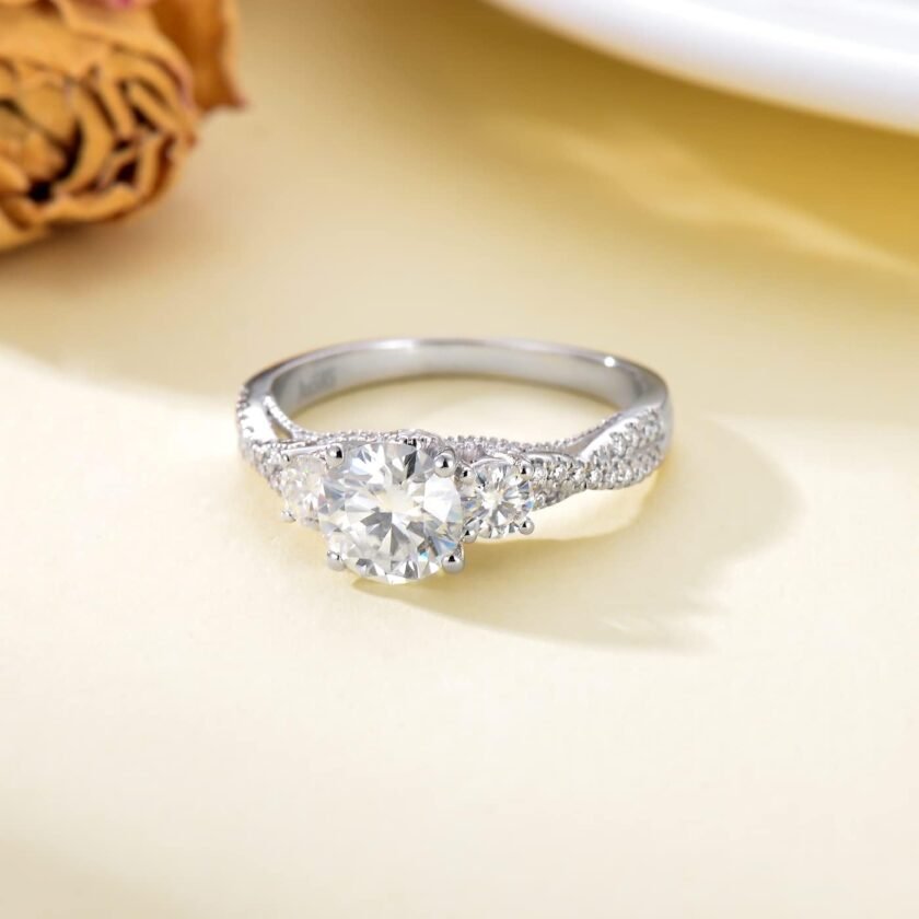 1.5 Carat (ctw) Moissanite Engagement Rings for Women 10K/14K/18K gold Ring Moissanite Rings - Image 5