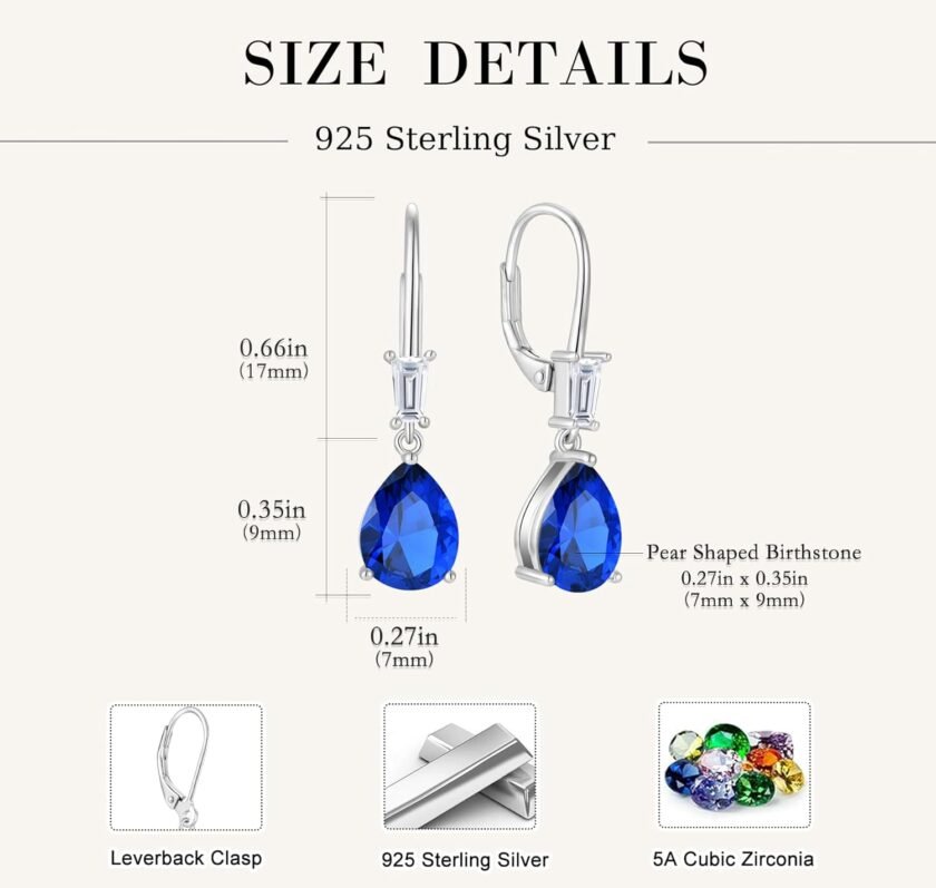 Women Dangle Drop Earrings 925 Sterling Silver 5A Cubic Zirconia Leverback Teardrop Earrings Anniversary Mother's Day Birthday Christmas Gifts for Her - Image 4