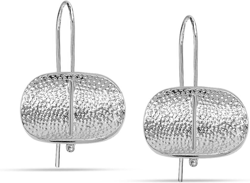 LeCalla 925 Sterling Silver Hammered Earrings Lightweight Italian Classic Handmade Textured Hammered Drop Dangle Earring for Women