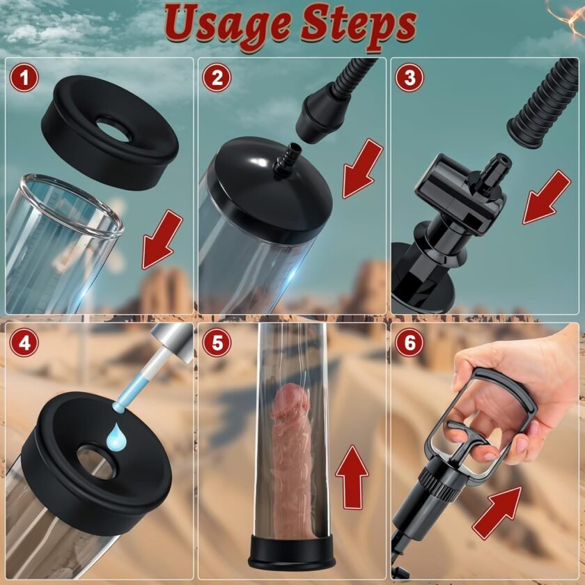 Penis Pump with Realistic Mouth,Quilloria Manual Vacuum Penis Extender Male Masturbator, Male Sex Toys Sexual Stimulation Device for Erection, ED,Adult Male Sex Toys for Men, Mouth Sex Toy - Image 4