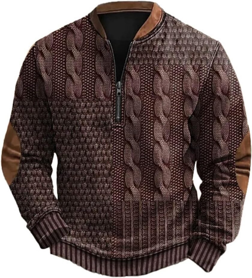 Christmas Sweatshirts,Mens 1/4 Zip up Sweatshirt 2024 Corduroy Casual Long Sleeve Vintage Pullover Stand Collar Tops