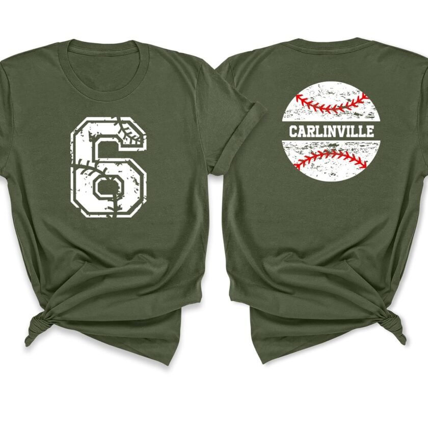 Baseball Shirt Personalized, Custom Baseball T-shirt Front and Back Design, Customizable Text and Number, Baseball Mom Shirts, Baseball Team Fan Game Day Shirt (Baseball Team Name) - Image 4