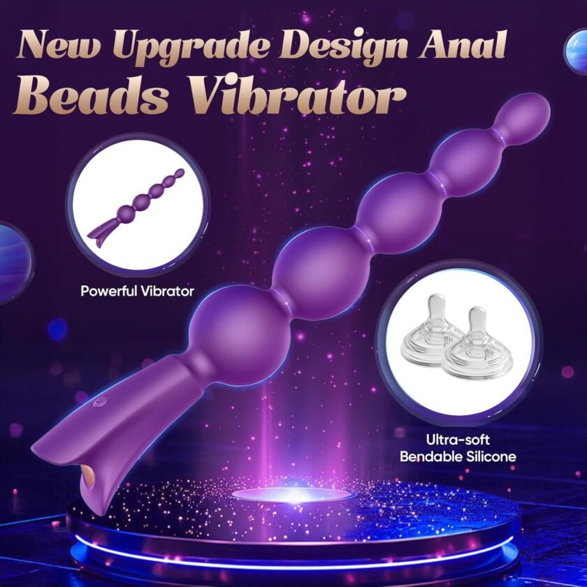 Vibrating Butt Plug Anal Beads - Anal Toys Sex Toys, Anal Vibrators Men Prostate Massager Wand Sex Novelties, G Spot Dildo Sexual Pleasure Tools for Women, Adult Toys Vibrater for Couples (Purple) - Image 3