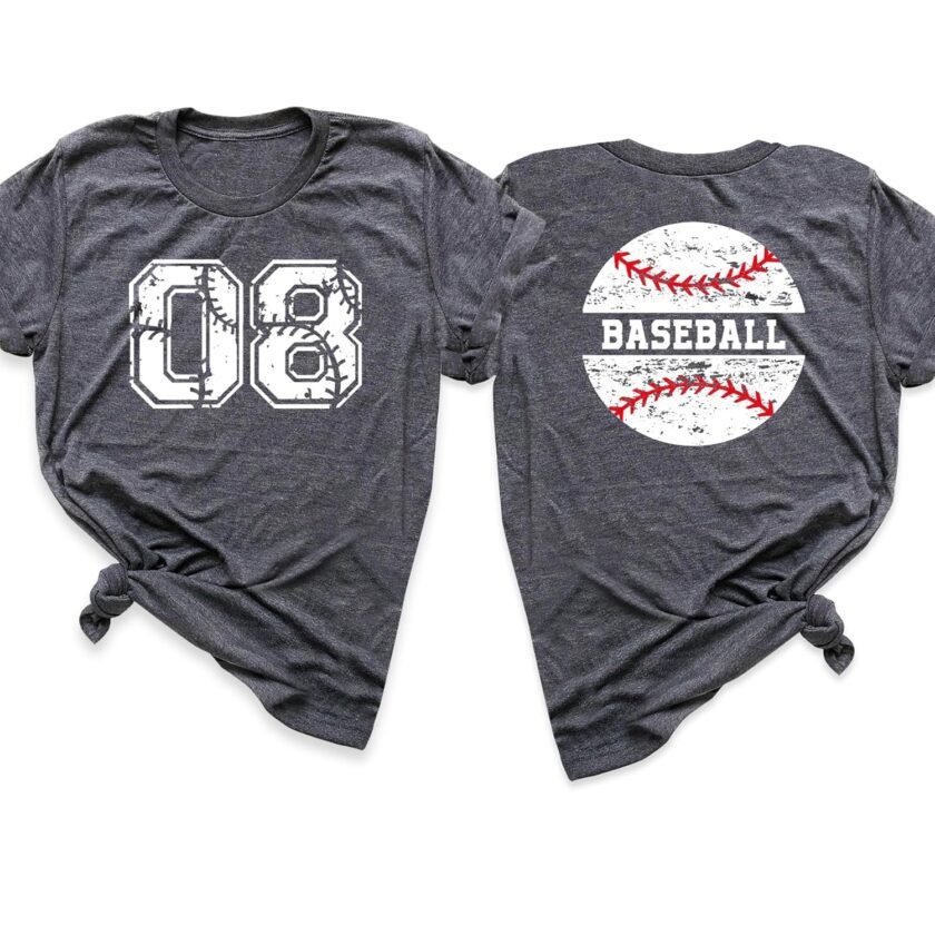 Baseball Shirt Personalized, Custom Baseball T-shirt Front and Back Design, Customizable Text and Number, Baseball Mom Shirts, Baseball Team Fan Game Day Shirt (Baseball Team Name) - Image 2