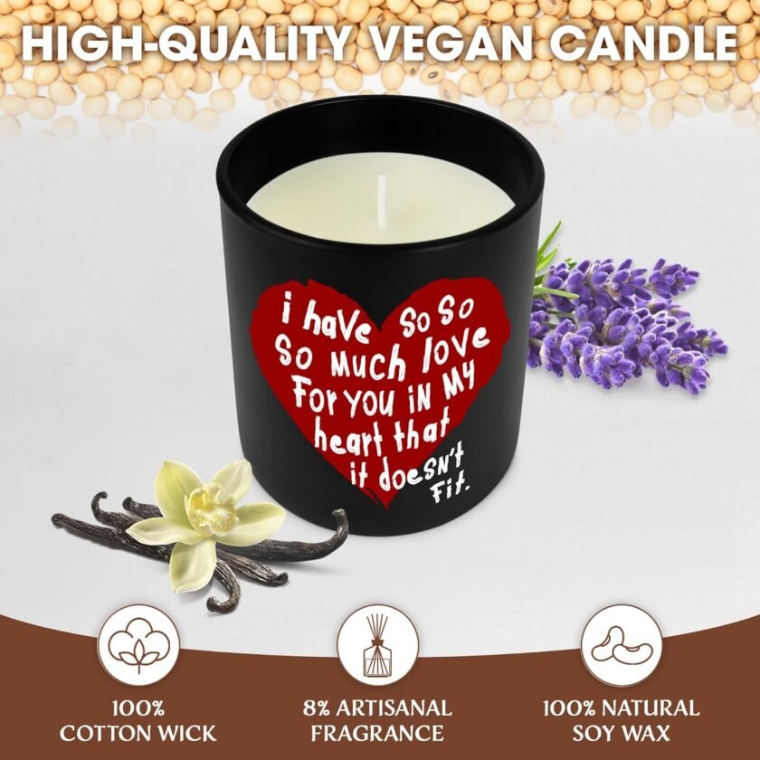 Anniversary Wedding Gifts for Couple - Valentines Day, Christmas, Birthday Gifts for Women, Men, Him, Her, Boyfriend, Girlfriend, Husband and Wife - Vanilla Lavender Scented Candles 10 oz - Image 2