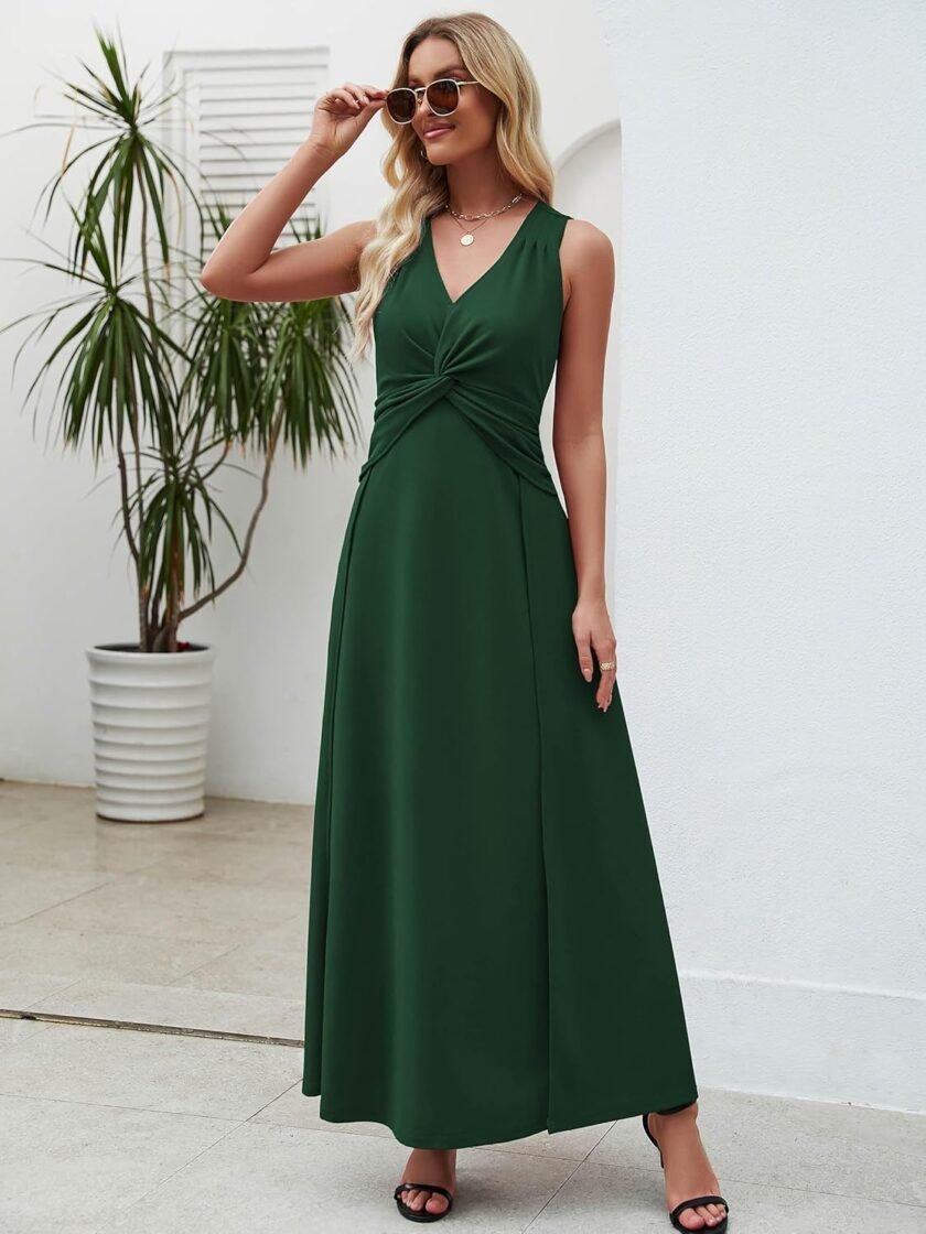 Wedding Guest Dresses for Women 2024 V Neck Formal Dresses for Women Sleeveless Evening - Image 5