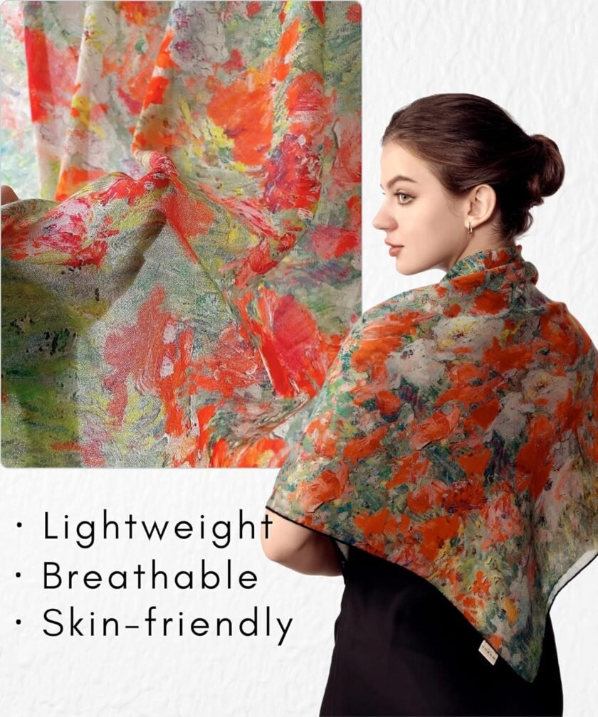 PoeticEHome 100% Pure Soft Cashmere Shawl Wrap Scarf - Large Square Pashmina for Women - Art Collection Gift - Image 5