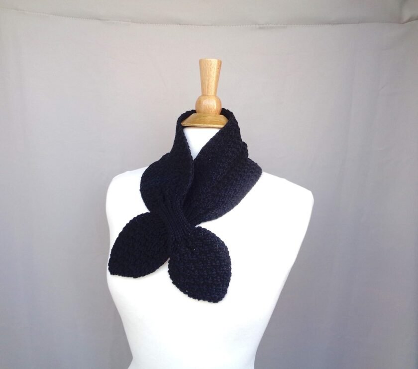 Cashmere Blend Neck Warmer Ascot Scarf, Pull Through Scarflette, Hand Knit MULTIPLE COLOR CHOICES - Image 7