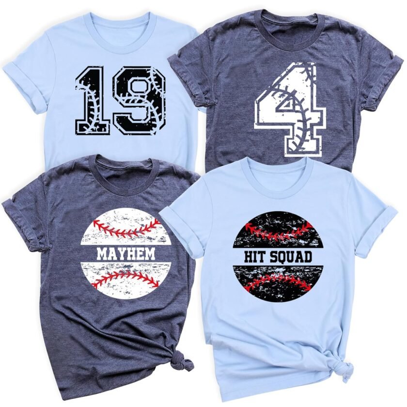 Baseball Shirt Personalized, Custom Baseball T-shirt Front and Back Design, Customizable Text and Number, Baseball Mom Shirts, Baseball Team Fan Game Day Shirt (Baseball Team Name) - Image 7