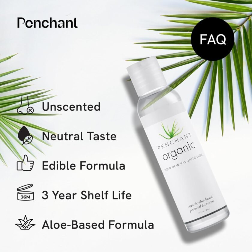 Penchant Organic Aloe Vera Lube - Personal Lubricafication for Women and Men, Water Resistant Sex Lube, Natural Moisturizing Lubricant Gel for Couples, Made Without Paraben and Glycerin 4oz - Image 2