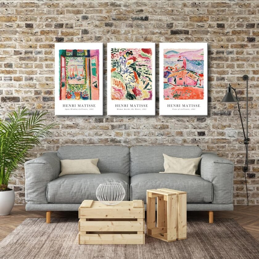 Wieco Art Canvas Wall Art 3 Piece Henri Mattise Art Abstract Colorful Matisse Posters Canvas Prints for Wall and Home Office Decorations - Image 2