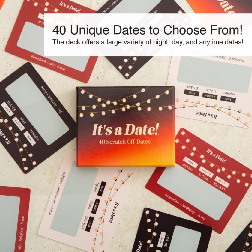 It's a Date!, 40 Fun and Romantic Scratch Off Date Ideas for Him, Her, Girlfriend, Boyfriend, Wife, or Husband, Perfect for Date Night, Couples Gift for Valentine's Day, Anniversaries, and Birthdays - Image 2