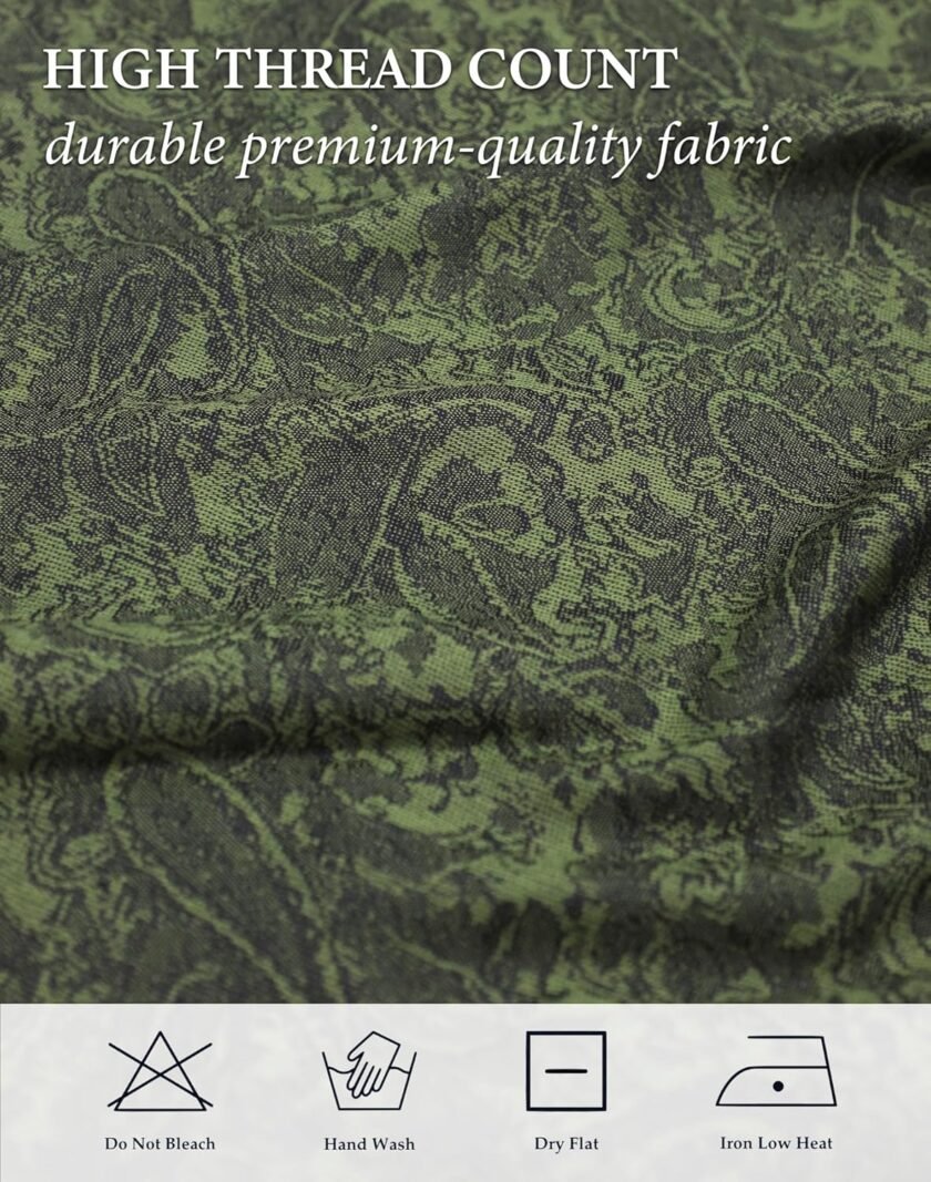 Achillea Two Tone Vintage Jacquard Paisley Pashmina Shawl Wrap Scarf - Image 7