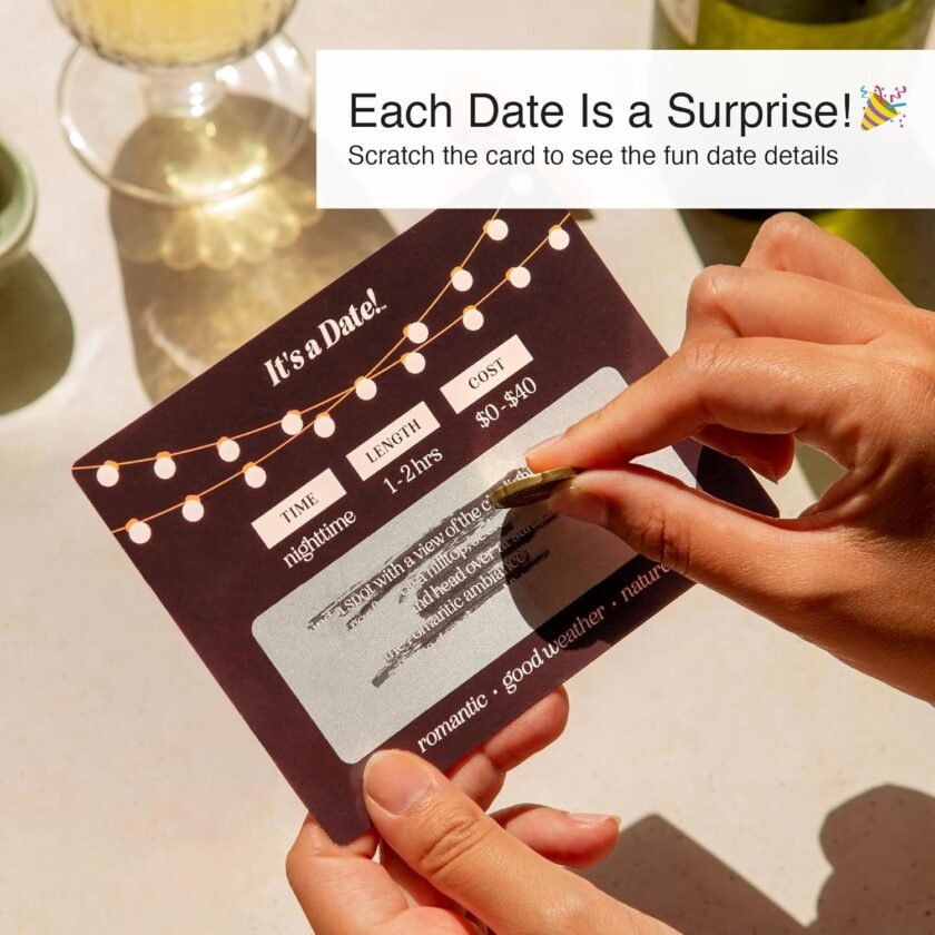 It's a Date!, 40 Fun and Romantic Scratch Off Date Ideas for Him, Her, Girlfriend, Boyfriend, Wife, or Husband, Perfect for Date Night, Couples Gift for Valentine's Day, Anniversaries, and Birthdays - Image 3