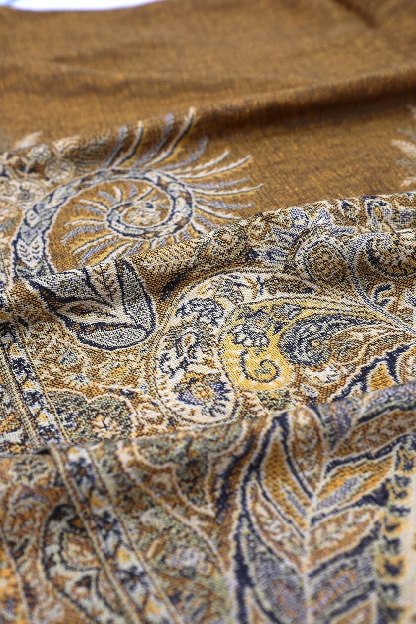 Achillea Luxurious Double Layered Jacquard Big Paisley Pashmina Shawl Wrap Scarf - Image 6